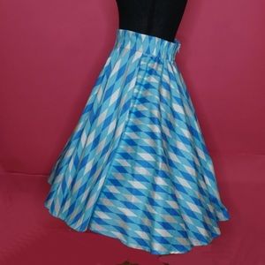Pinup Girl Little Jun Ice Blue Harlequin Skirt